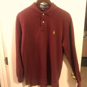 Men’s Ralph Lauren long sleeve maroon shirt